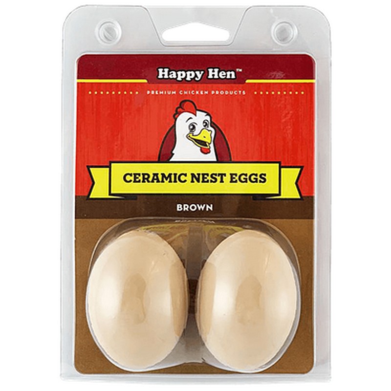 Ceramic Nest Eggs Brown 2 Ct