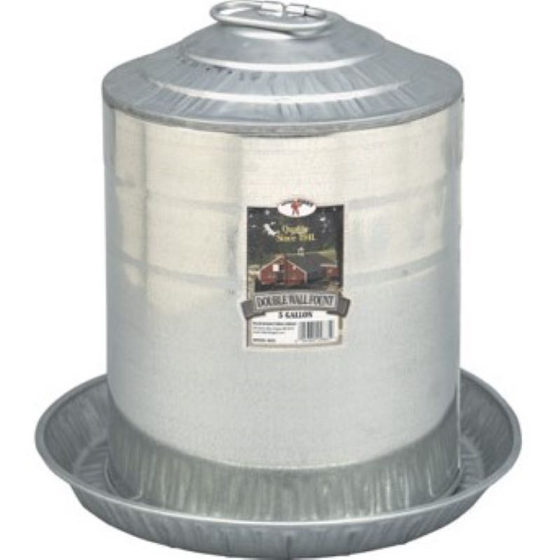 Double Wall Large Metal Poultry Fountain for Chicken Water