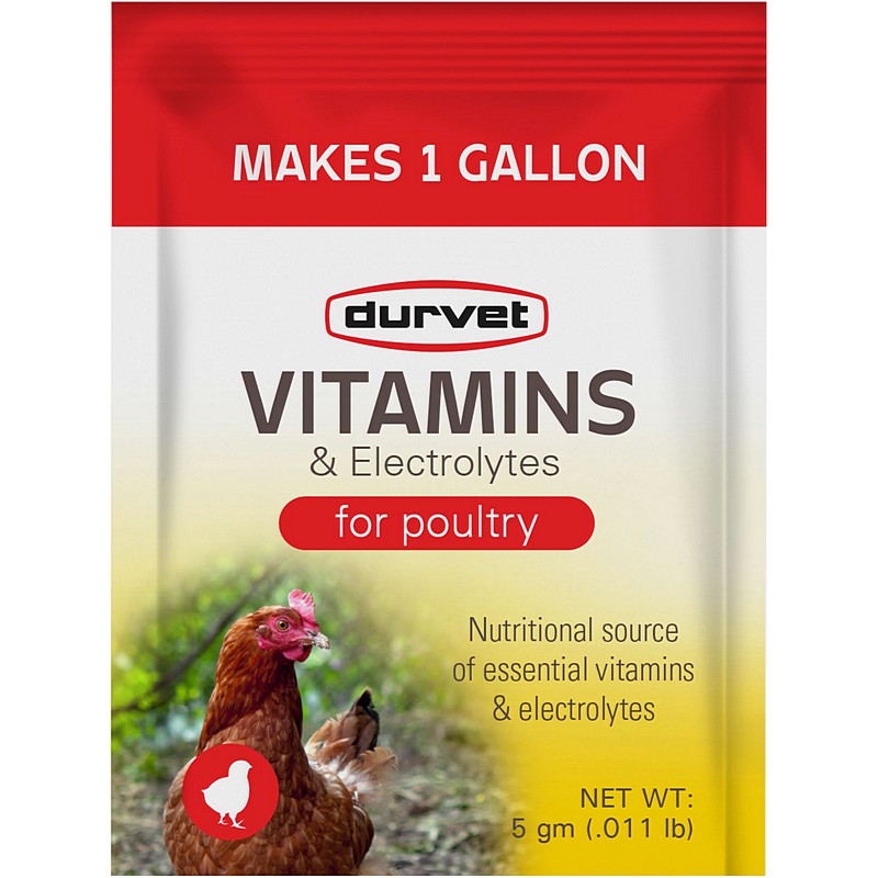 Durvet Vitamins & Electrolytes Single Serve Mix for Chickens and Poultry