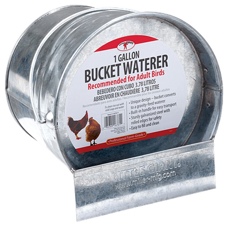 Galvanized Bucket Poultry Waterer