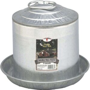 Galvanized Steel Poultry Fountain 2 gal Chicken Waterer