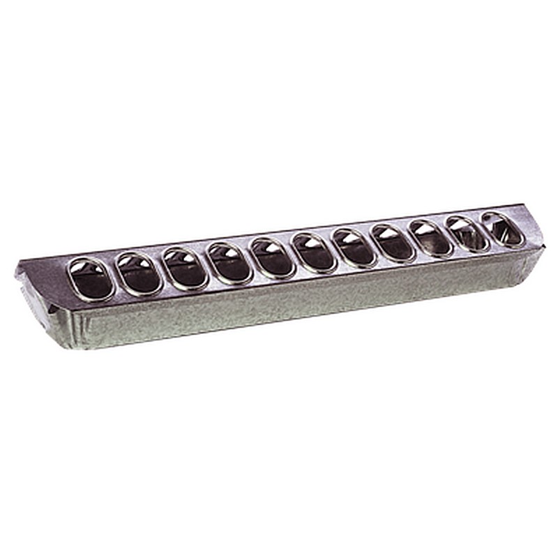 Metal Slide Top Poultry Ground Feeder 24 Chickens