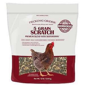 Pecking Order 5 Grain Scratch with Boonworms Chicken Feed