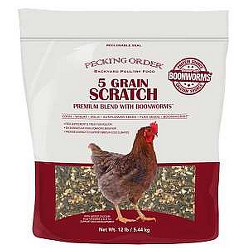 Pecking Order 5 Grain Scratch with Boonworms Chicken Feed