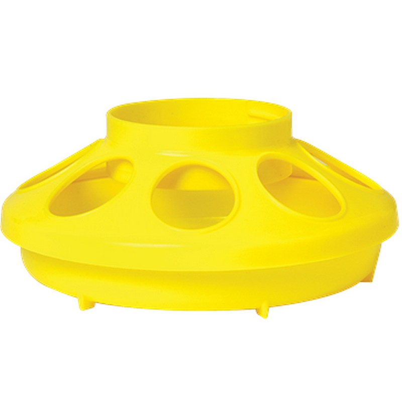 Plastic Feeder Base Yellow 1 qt for Chicken Feed