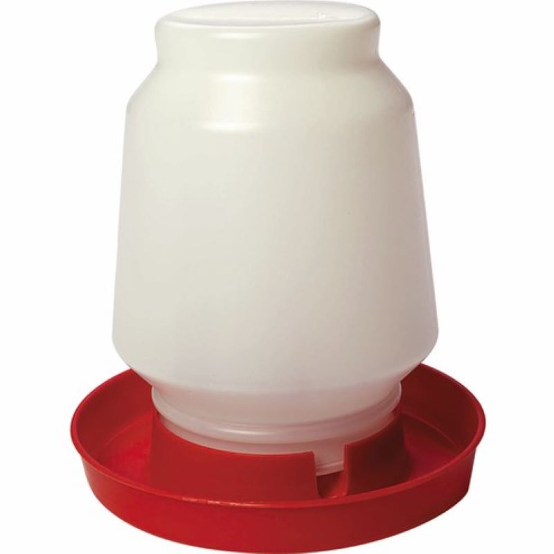 Plastic Poultry Fountain Jar and Base 1 gal Chicken Waterer