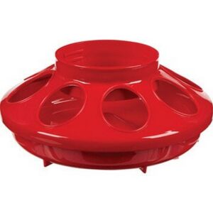 Poultry Feeder Base Red 1 qt for Chicken Feed
