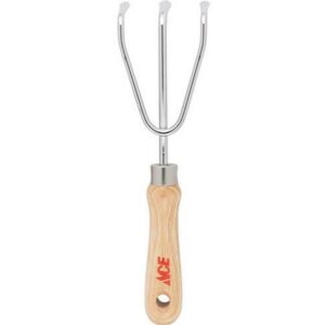 Ace 3 Tine Steel Hand Cultivator Wood Handle - Garden Tool