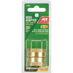 Ace Brass Double Swivel 3/4 FHT Hose Adapter