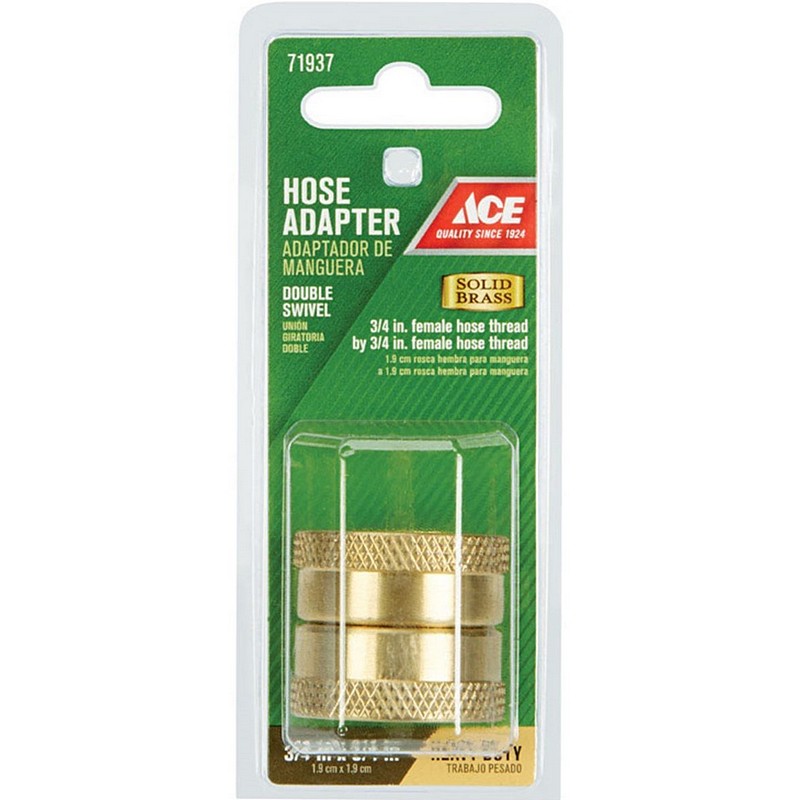 Ace Brass Double Swivel 3/4 FHT Hose Adapter