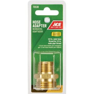 Ace Brass Hose Adapter 3-4″ MHT X 1-2″ MPT