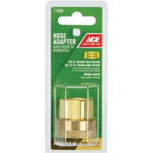 Ace Brass Hose Adapter Swivel 3/4" FHT X 1/2" FPT