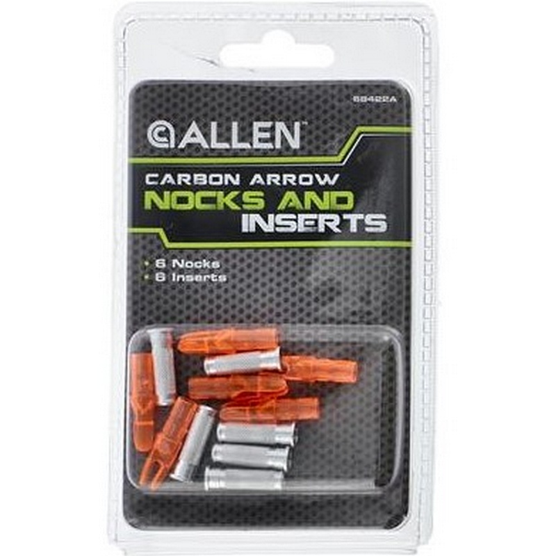 Allen Archery Carbon Arrow Nocks & Inserts 6 ct