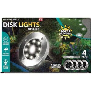 Bell+Howell Disk Lights Deluxe Solar Powered LED 4 pk
