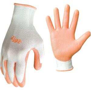 Digz Poly Gray-Orange Garden Gloves SIZE L