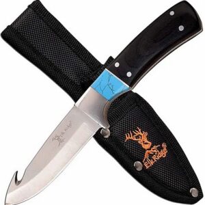 Elk Ridge Black Pakkawood Gut Hook Skinner Knife