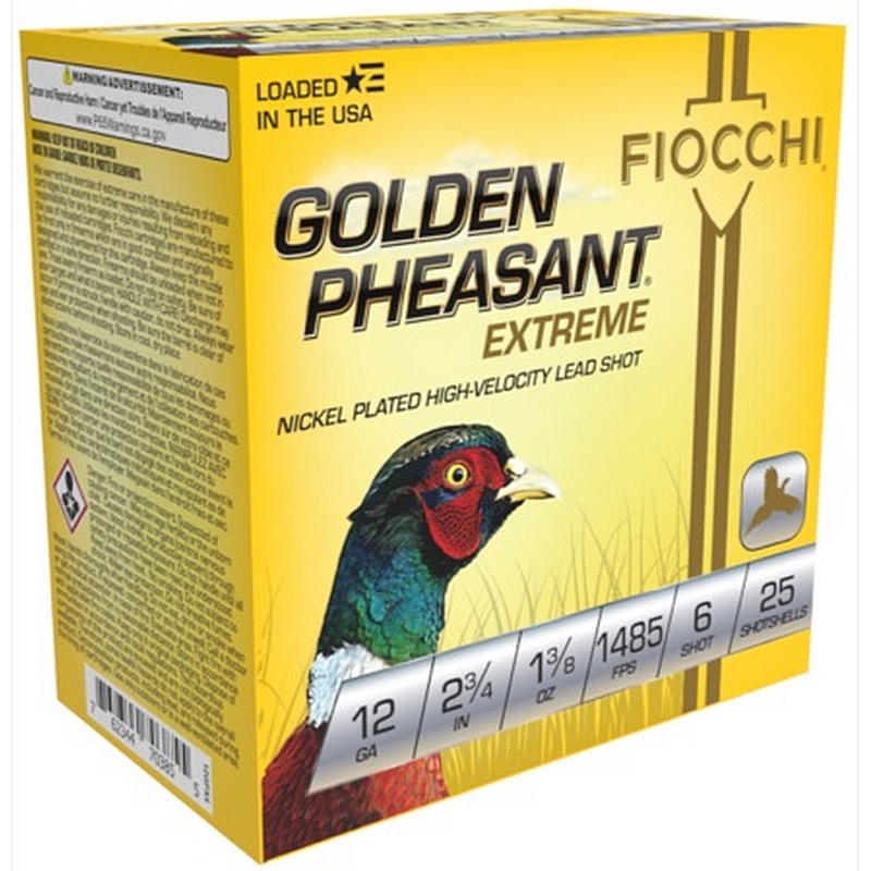 Fiocchi Golden Pheasant Extreme 12 Gauge 2.75" 6 Shot 25 Ct