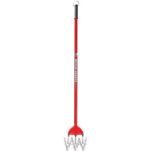 Garden Weasel 3 Tine Steel Rotary Hand Cultivator 45 in