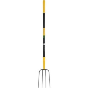 John Deere 4 Tine Steel Manure Fork Fiberglass Handle 48 in