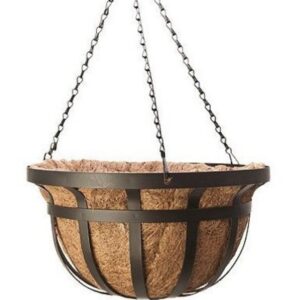 Living Accents Steel Hanging Basket Black 14