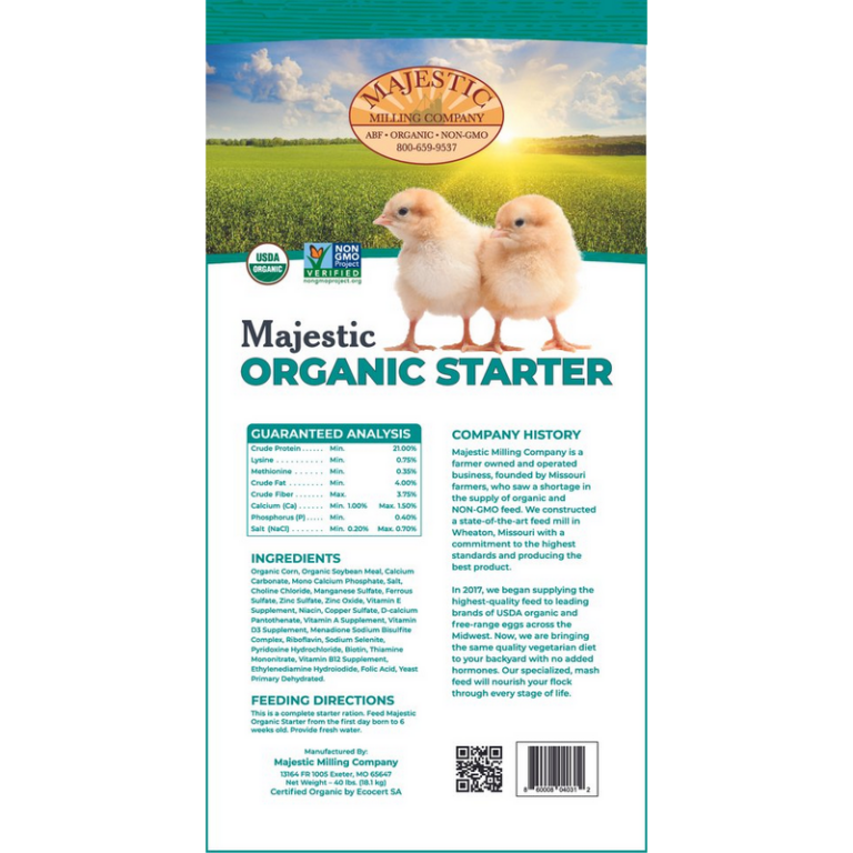 Organic Feed for Baby Chicks, Majestic Milling Organic Starter