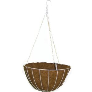 Panacea Steel Hanging Basket White 14 inch