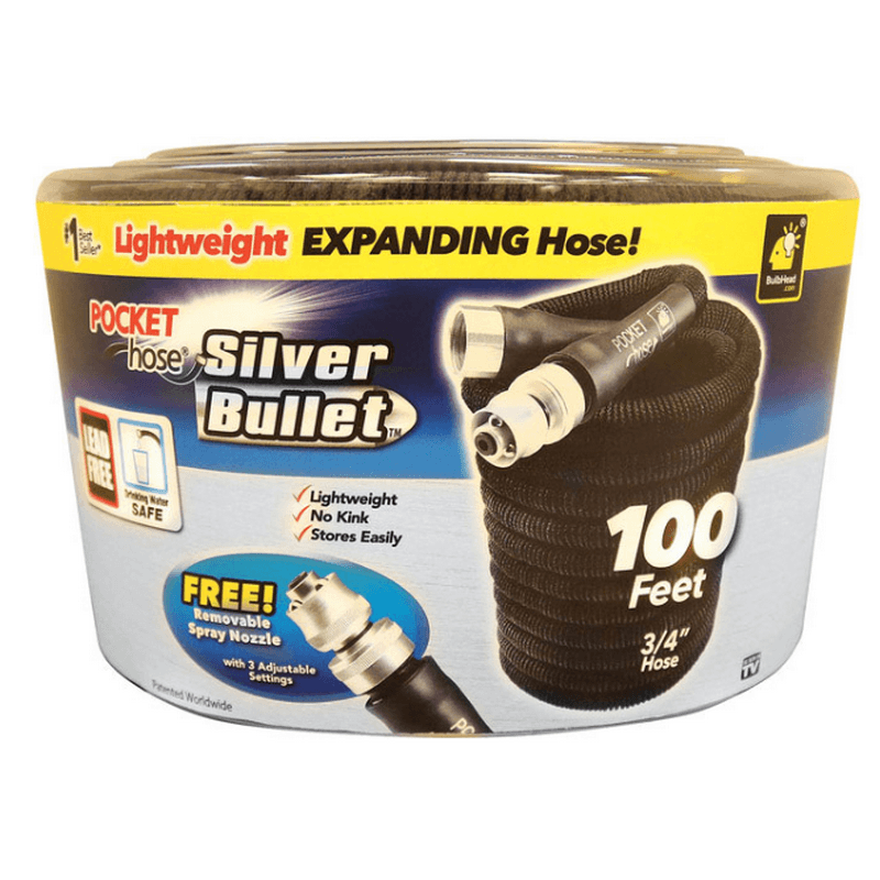 Pocket Hose Silver Bullet 3-4 Expandable Garden Hose 100 ft