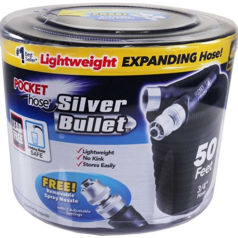 Pocket Hose Silver Bullet 3/4 Expanding Hose Black 50 foot