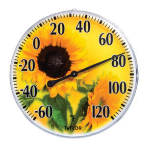 Taylor Plastic Sunflower Dial Thermometer 5.25 in