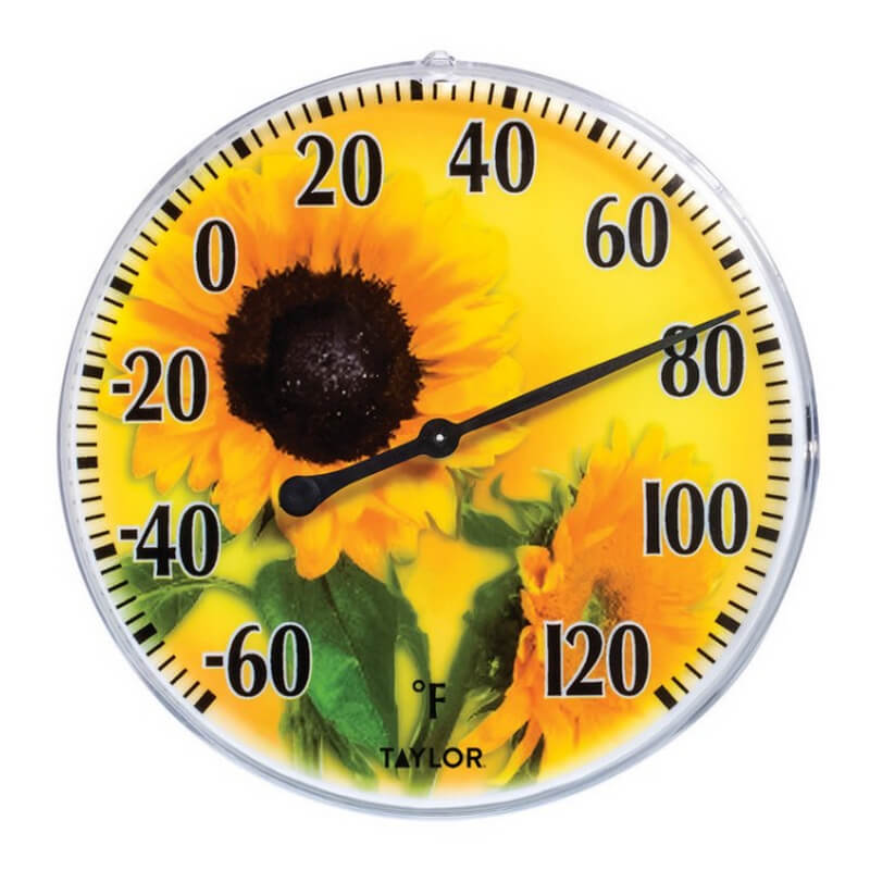 Taylor Plastic Sunflower Dial Thermometer 5.25 in