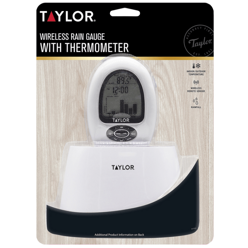 Taylor Wireless Rain Gauge with Thermometer