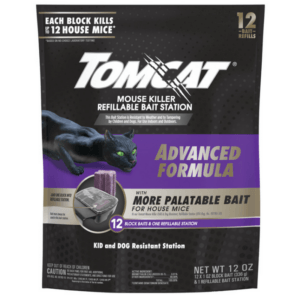 Tomcat Mouse Killer Refillable Bait Station Blocks 12 ct