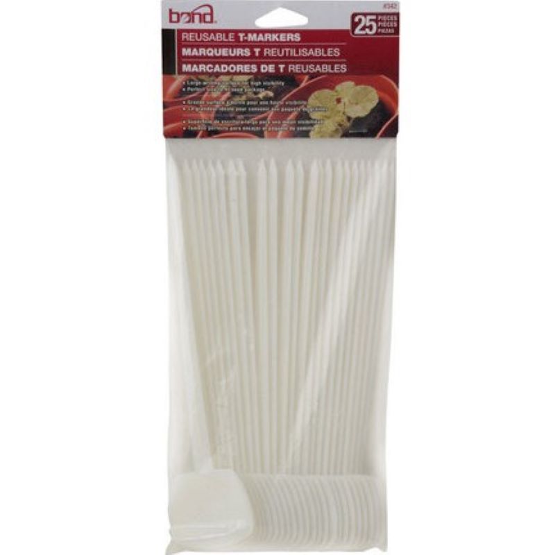 Bond White Plastic Plant T Marker 25 pk 8
