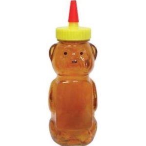 Clear Panel Squeeze Honey Bear with Spout Cap Lid & Collar 12 oz