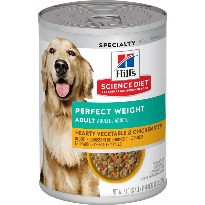 Hill's Science Diet Adult Perfect Weight Canned Dog Food Hearty Vegetable Chicken 12.5 oz
