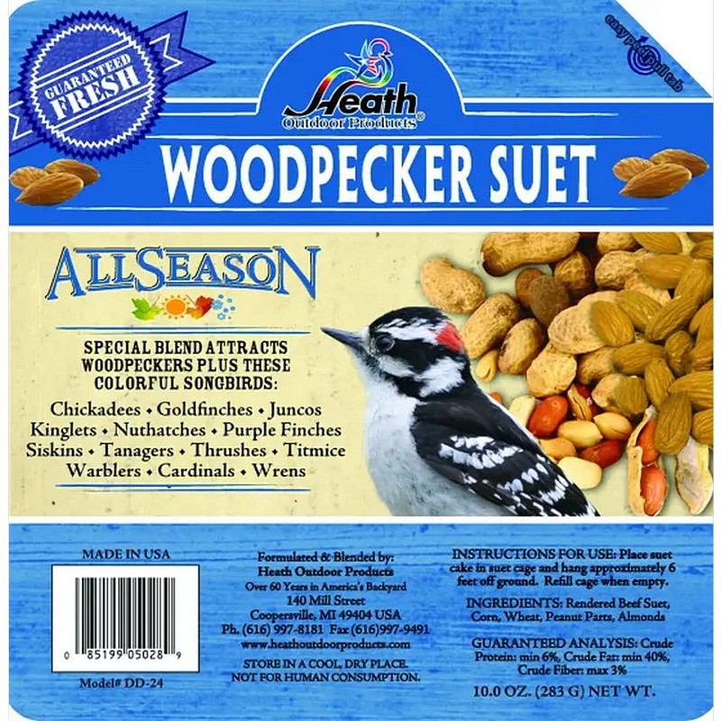 Woodpecker AllSeason Suet Cake 10 oz Bird Food