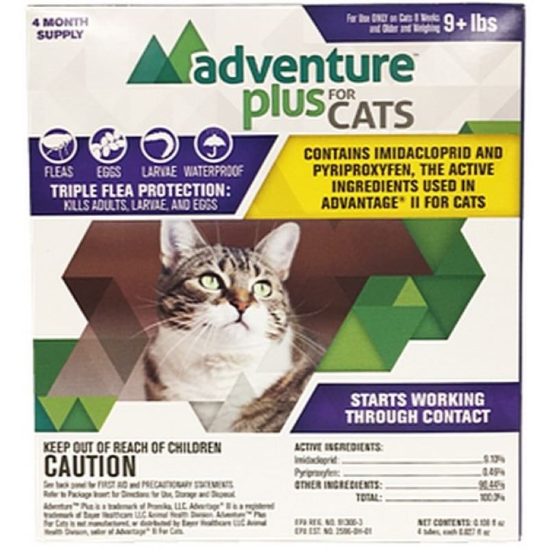 Adventure Plus for Cats 9 Plus lb 4Pk Flea Protection