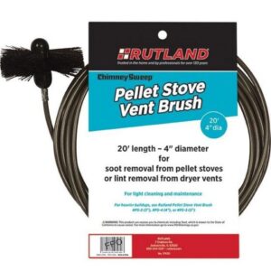 Rutland 4 in Pellet Stove Brush with 10 ft Rod for cleaning