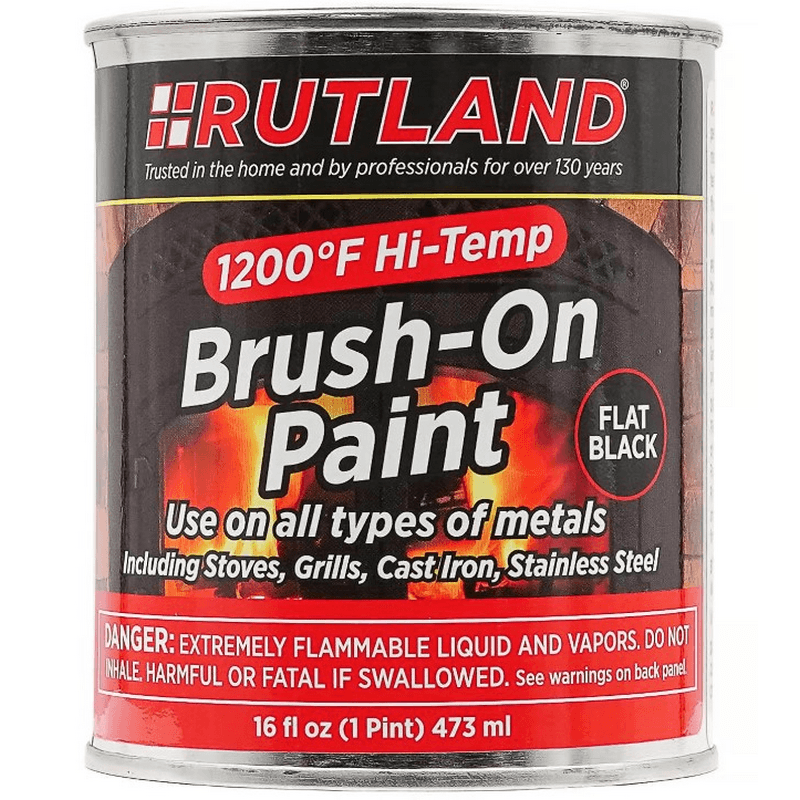 Rutland Stove Brush-On Paint Black 16oz High Temp