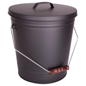 Simple Spaces Ash Bucket Black for Wood Stove and Fireplace