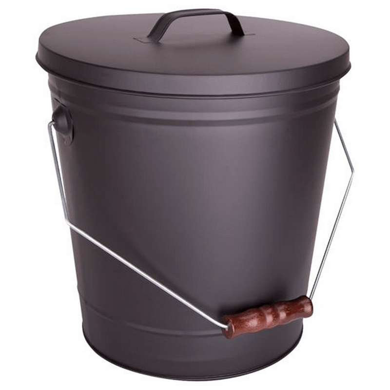 Simple Spaces Ash Bucket Black for Wood Stove and Fireplace