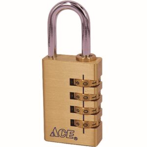 Ace Brass 4 Dial Combination Padlock