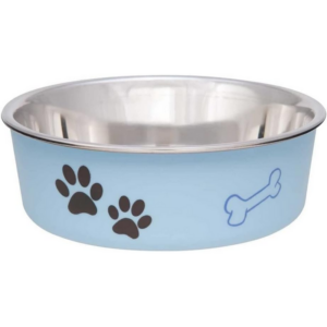 Bella Blue Metallic Dog Bowl Medium