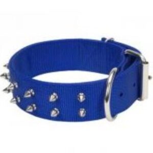 Big Dogg Spiked Blue Dog Collar 1-3/4”x22"