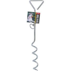 Boss Pet Silver Steel Large Dog Spiral Tie Out Stake