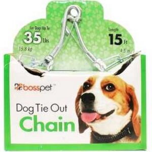 BossPet Tie Out Twist Chain for Medium Dogs 15 ft
