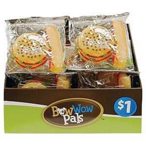 BowWow Pals Squeaker Dog Toys Hamburger and Hot Dog