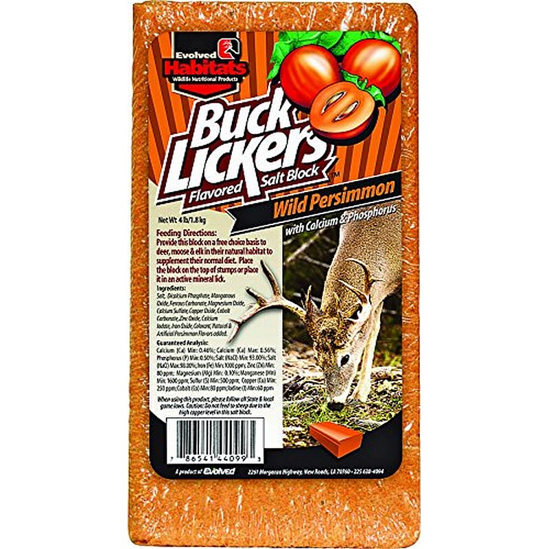 Buck Lickers Wild Persimmon Mineral Block 4 lb for Deer
