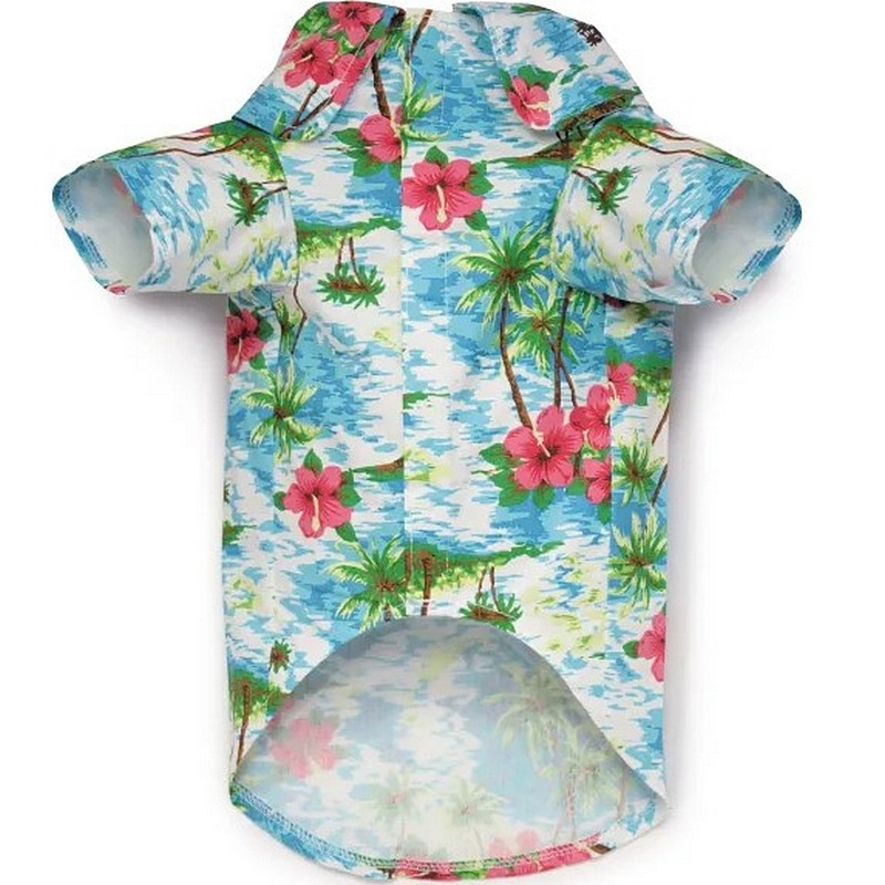 Casual Canine Hawaiian Breeze Blue Medium Dog Shirt