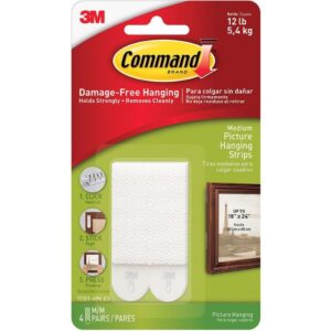 Command White Medium Picture Hanging Strips 4Ct 12 lb